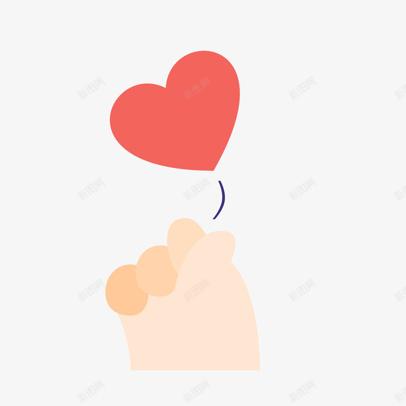 粉色心形卡通图标矢量图eps_新图网 https://ixintu.com 卡通图标 圆弧 心形 扁平化 比心 爱情 爱没有距离 矢量图 粉色