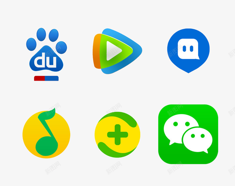 手机各种软件logo图标psd_新图网 https://ixintu.com QQ音乐 logo 微信 手机各种软件 手机各种软件logo 腾讯视频 腾讯音乐logo 软件logo 默默