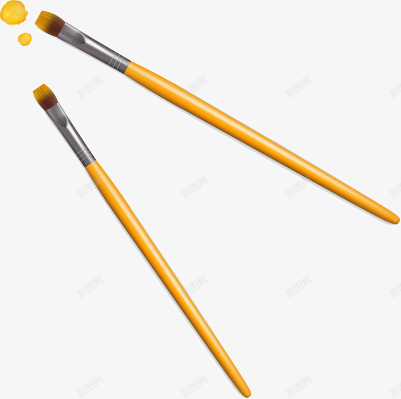 黄色手绘画笔png免抠素材_新图网 https://ixintu.com 手绘笔 涂鸦 画画 绘画 美术 装饰图案 黄色画笔