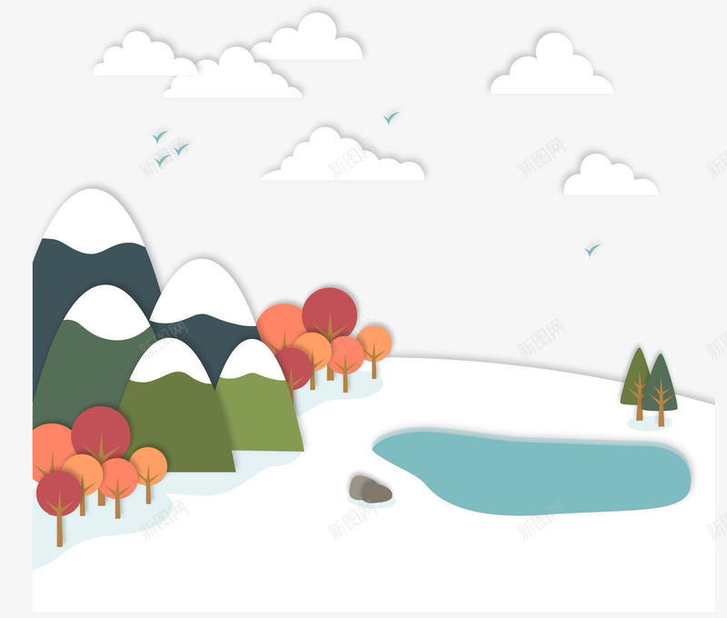 雪山前的温泉png免抠素材_新图网 https://ixintu.com 温泉 雪 雪地 雪山 雪山坡