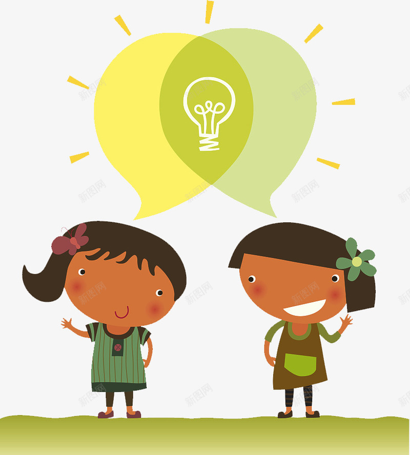 可爱女孩思维互换碰撞png免抠素材_新图网 https://ixintu.com idea 卡通插图 可爱 女孩 思维互换 物品互换 物品交换 碰撞