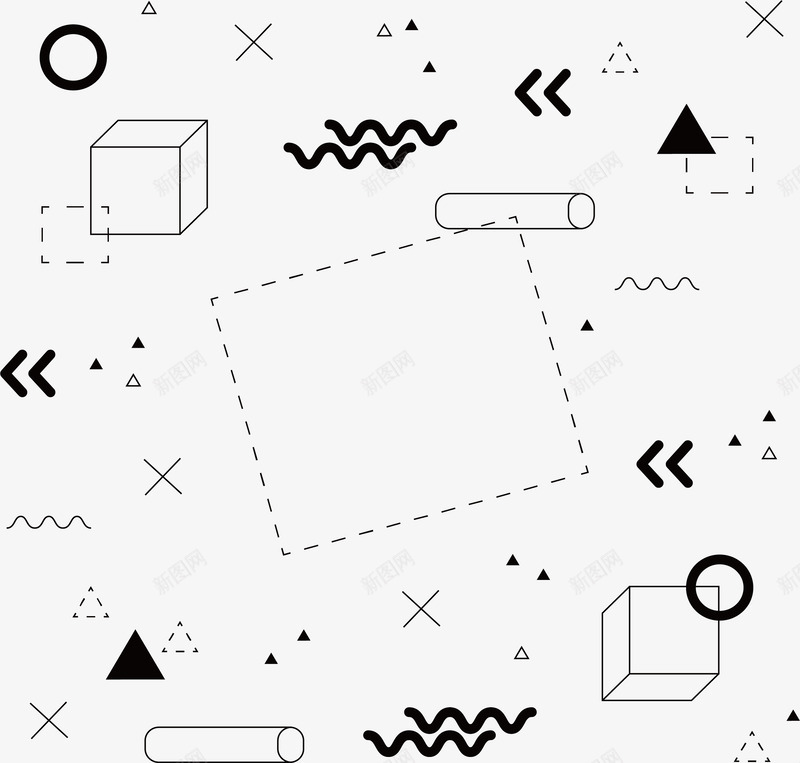 黑色几何图形封面png免抠素材_新图网 https://ixintu.com 几何图形 几何封面 几何漂浮物 抽象图形 矢量png 科技感