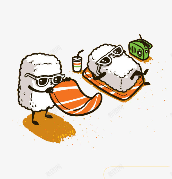 扁平化卡通饭团png免抠素材_新图网 https://ixintu.com H5页面素材 创意卡通元素 卡通 卡通饭团 扁平化 扁平素材 电商卡通 网页设计卡通 表情