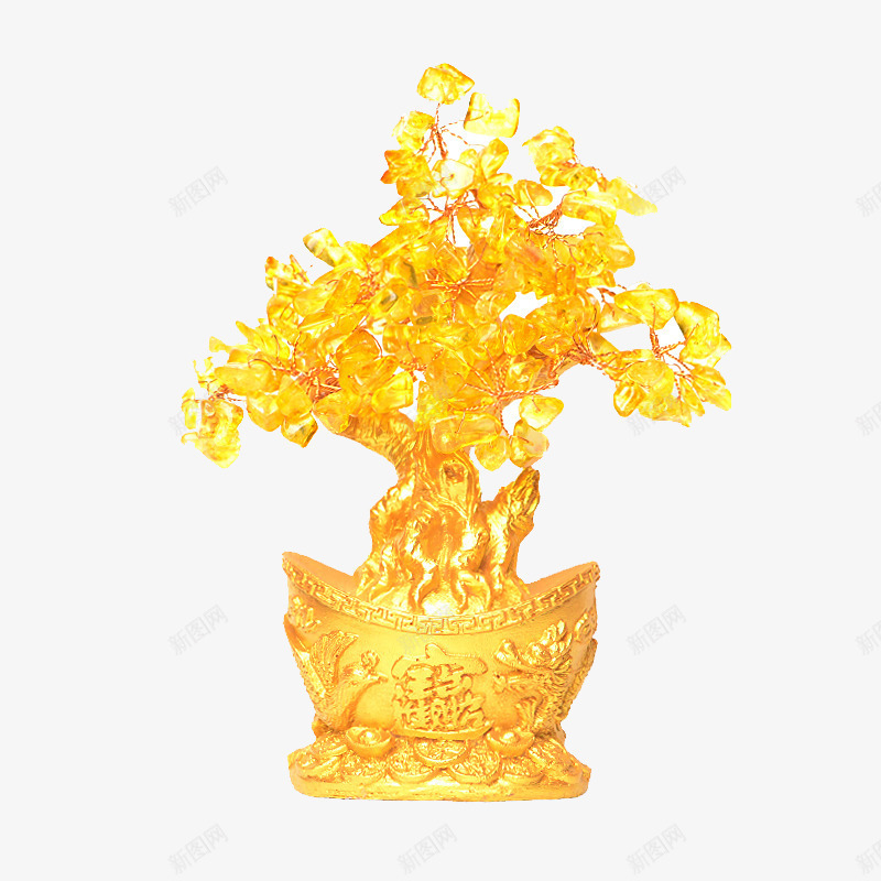 金色桔子树摆件png免抠素材_新图网 https://ixintu.com 吉祥 好运 富贵 幸运