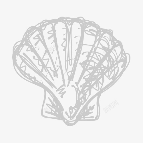 粉笔涂鸦风格png免抠素材_新图网 https://ixintu.com 手绘 涂鸦 粉笔 线稿 贝壳 贝壳线图 风格 黑色