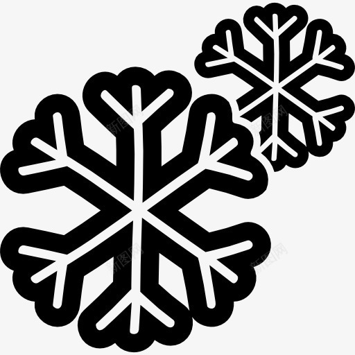 雪花夫妇手绘轮廓图标