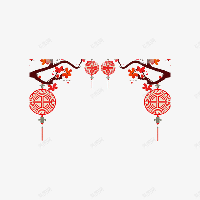年货节中国结装饰psd免抠素材_新图网 https://ixintu.com 中国结 年终大促 年货节 手绘梅花 梅花 装饰中国结 过年不打烊