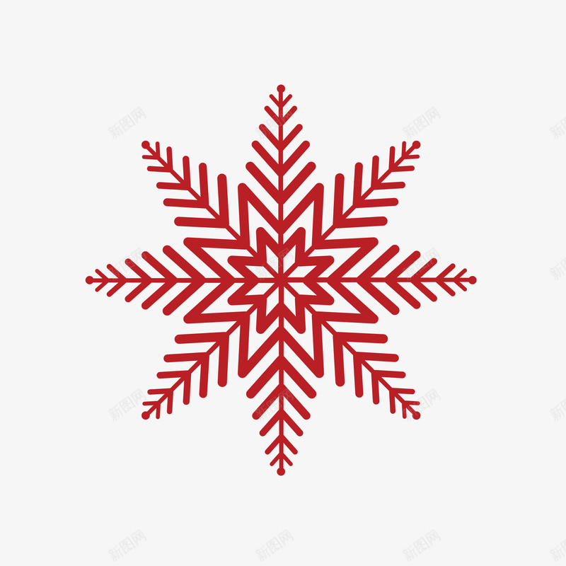 红色圣诞节大雪花图案png免抠素材_新图网 https://ixintu.com 图案 圣诞节 红色 雪花