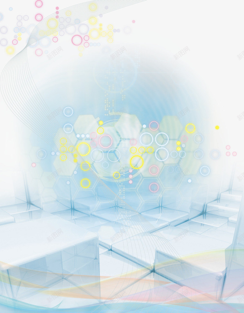 立体方块透明科技背景psd免抠素材_新图网 https://ixintu.com 圆圈 方块阶梯 科技 立体方块 蓝色 透明