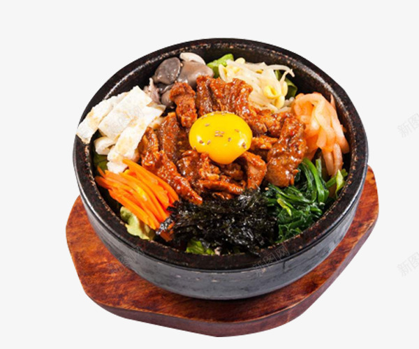 石锅里的泡菜烤肉饭png免抠素材_新图网 https://ixintu.com 家常美食 泡菜拌饭 泡菜烤肉拌饭 石锅里的食物 美食 食物 餐饮 饭店