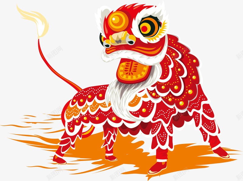 节日舞狮矢量图eps免抠素材_新图网 https://ixintu.com 中国风 几日 文化 舞狮 矢量图