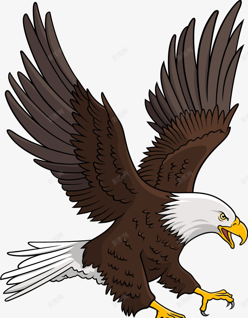 手绘白头鹰鹰击长空png免抠素材_新图网 https://ixintu.com 勋章 徽章 手绘白头鹰 潮流印花 白头海雕 美国鹰 老鹰 鹰击长空