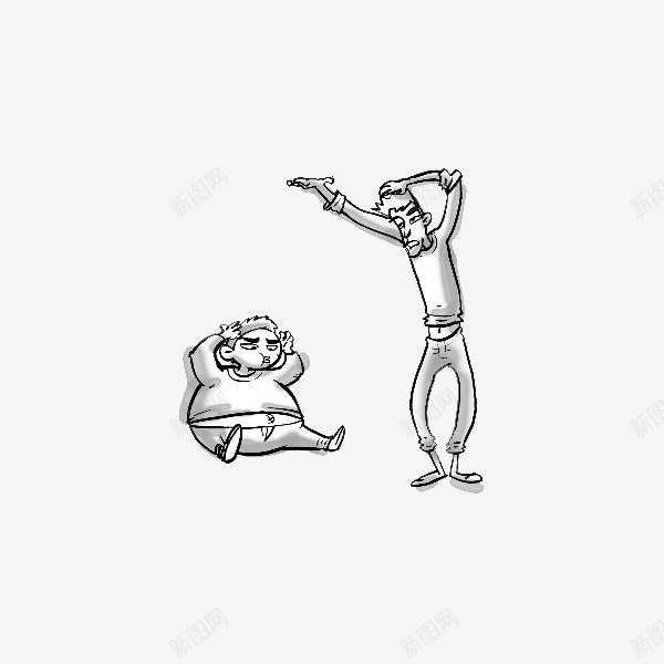 胖男士和瘦男士png免抠素材_新图网 https://ixintu.com 卡通 可爱 对比 手绘 男士 瘦子 简笔画 肥胖对比 胖子