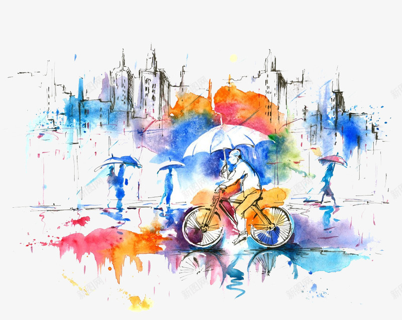 手绘涂鸦骑自行车png免抠素材_新图网 https://ixintu.com 免抠 手绘 涂鸦 素材 自行车 骑自行车