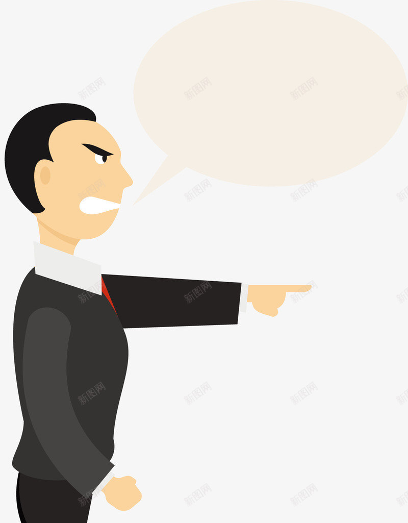 商务男士指着别人对骂png免抠素材_新图网 https://ixintu.com 商务男士 对话框 白色对话框 矢量西装 西装革履 黑色西装