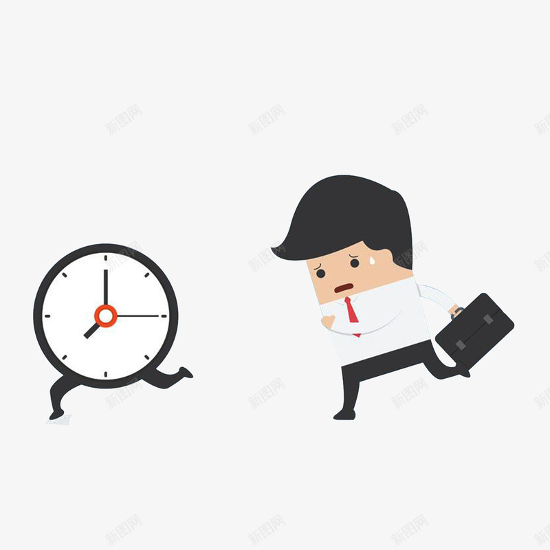 追赶时间的男士psd免抠素材_新图网 https://ixintu.com 商务男士 大汗淋漓 大汗淋漓的男士 快跑的时钟 追赶的人