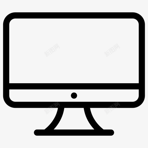 一台电脑简笔画png免抠素材_新图网 https://ixintu.com 电脑 电脑简笔画 简笔画 线条