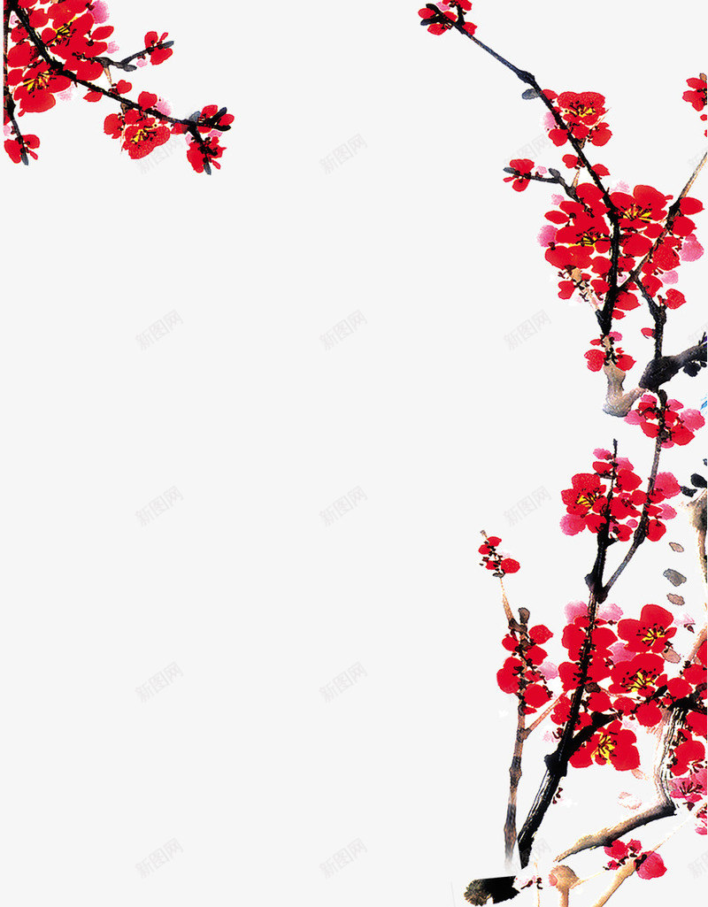 手绘古典手绘中国风梅花png免抠素材_新图网 https://ixintu.com 中国画 中国风矢量图 传统 古典 古典图片 手绘中国风 手绘古典 手绘古典图片 梅花