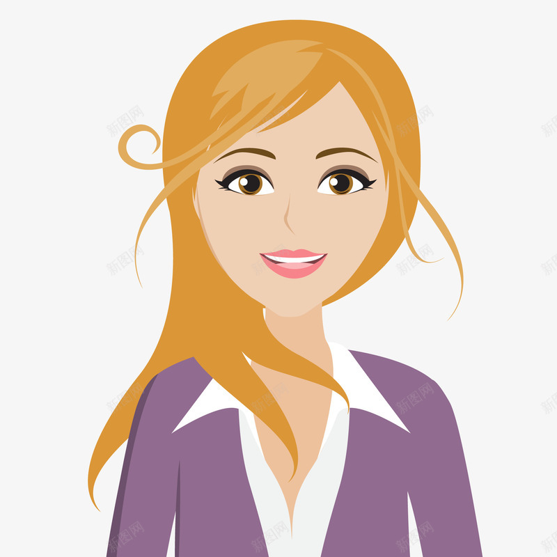 卡通微笑的女性人物矢量图ai免抠素材_新图网 https://ixintu.com 卡通 商务人士 图案 头像设计 女性人物 微笑 白领头像 矢量图