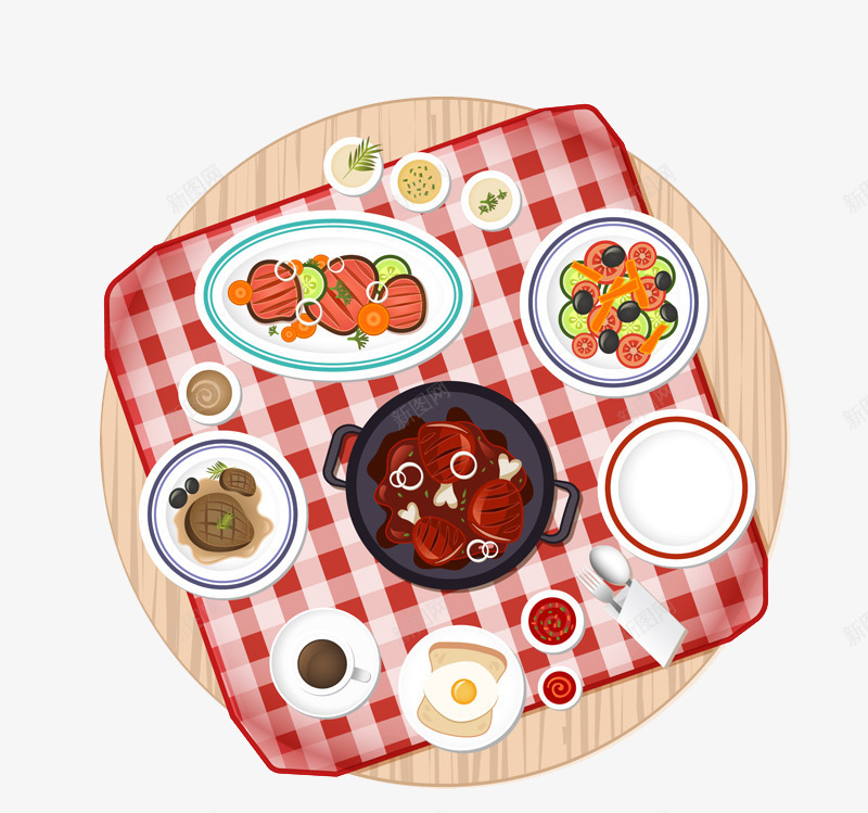 丰盛午餐png免抠素材_新图网 https://ixintu.com 午餐卡通 吃饭 用餐 粮食 食品