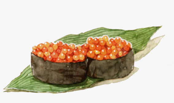 手绘和风鱼蛋寿司png免抠素材_新图网 https://ixintu.com 和风 和风底纹 寿司 手绘 水彩