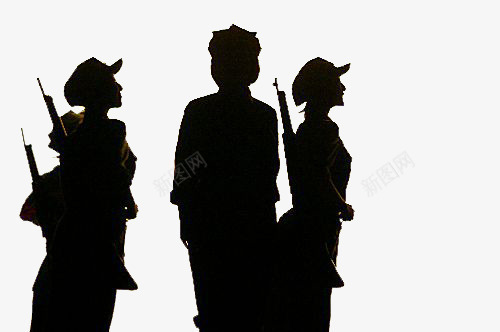 女红军的剪影png免抠素材_新图网 https://ixintu.com 剪影 女生 红军