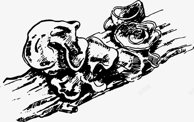 手绘线描木耳png免抠素材_新图网 https://ixintu.com 手绘 线描木耳 食材