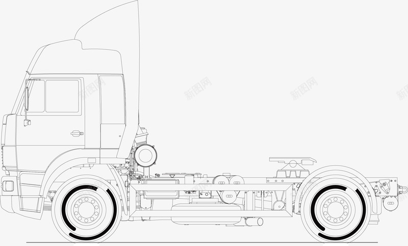 拖车线描卡车货车矢量图ai免抠素材_新图网 https://ixintu.com 商务车辆 小巴士 拖车 汽车 矢量卡车 矢量商务车 矢量矢量货 矢量货车 矢量面包车 线描 面包车 矢量图