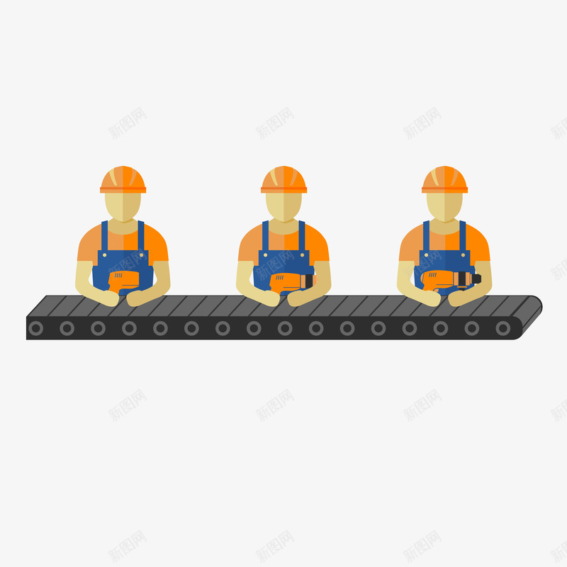 正在工作的工人png免抠素材_新图网 https://ixintu.com 上班族 人物 加工 卡通工人 手绘工人 车间工人