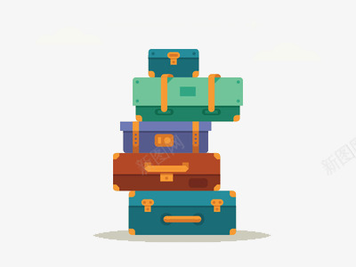 扁平化旅行箱png免抠素材_新图网 https://ixintu.com H5页面素材 卡通 扁平化 扁平素材 旅行箱 电商卡通 网页设计卡通 重叠