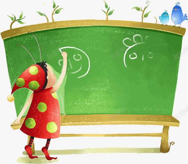 画画的小学生png免抠素材_新图网 https://ixintu.com 小学生 画画 背影 黑板