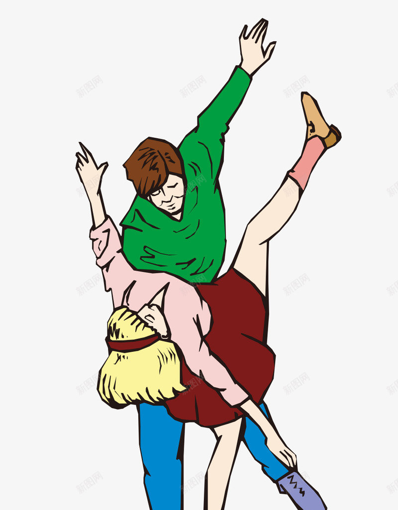 卡通双人舞png免抠素材_新图网 https://ixintu.com 单人舞 双人体操 少儿拉丁舞 巴黎舞 广场舞 时尚舞蹈 爵士舞 独舞 肚皮舞 舞 舞姿拉丁舞 舞者 舞蹈 舞蹈跳舞培训班招生 街舞 跳恰恰舞 跳舞