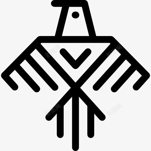 美国本土的鹰图标png_新图网 https://ixintu.com 动物 印第安人部落 符号 艺术