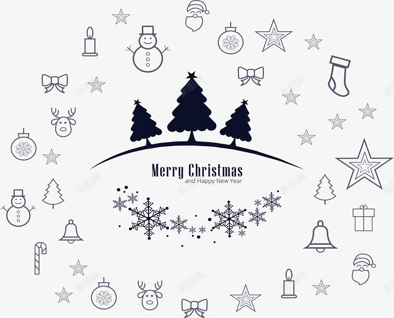 圣诞节卡通花纹圣诞海报矢量图ai_新图网 https://ixintu.com merryChristmas 卡通花纹 圣诞快乐 圣诞树 圣诞花纹 矢量png 矢量图