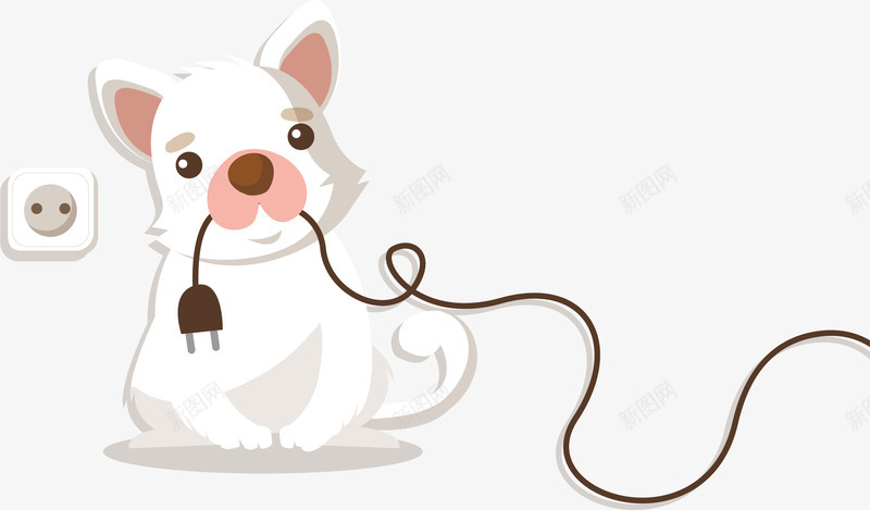 拔掉电线玩耍的宠物猫矢量图ai免抠素材_新图网 https://ixintu.com 危险 宠物 小猫 开心 玩耍 电线 简约 矢量图