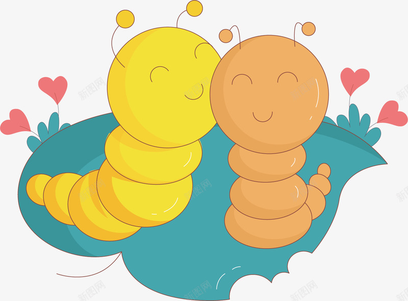 卡通毛毛虫矢量图ai免抠素材_新图网 https://ixintu.com PNG图 PNG图下载 创意卡通 卡通 卡通插图 恩爱虫子 插图 毛毛虫 矢量图