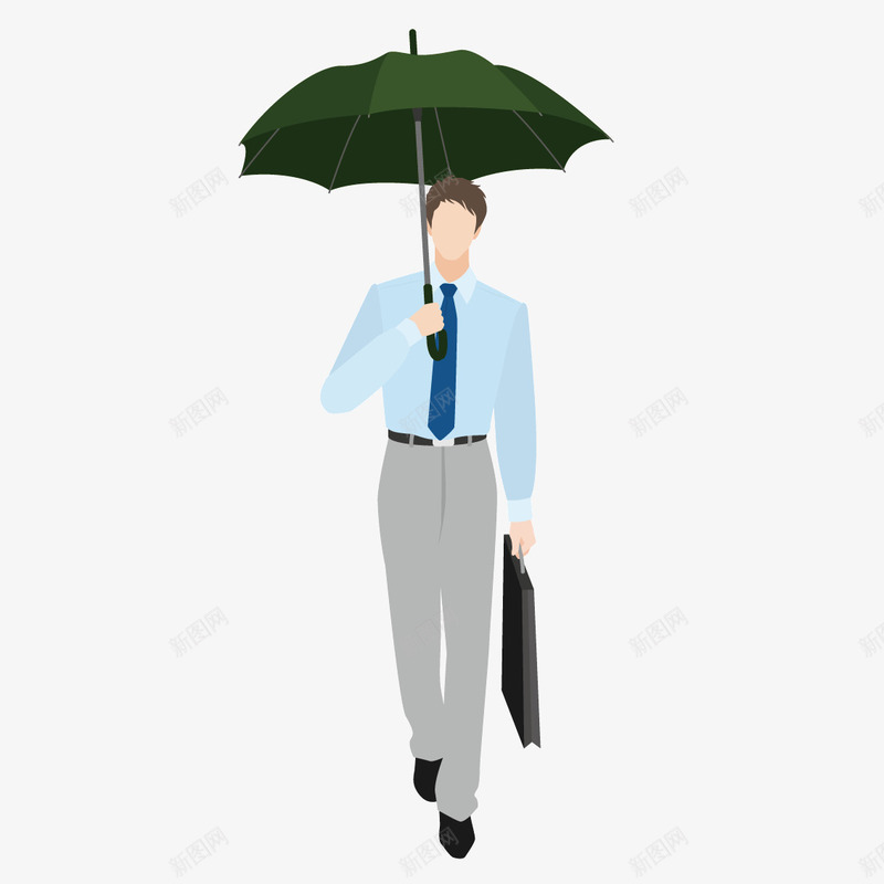 拿着伞的下班男士矢量图ai免抠素材_新图网 https://ixintu.com 下班 下班回家 男士 矢量图 雨伞