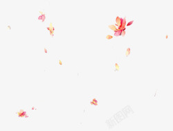飞舞花瓣彩绘漂浮素材
