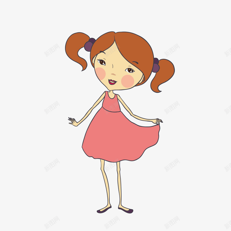 手绘开心拿裙子女生png免抠素材_新图网 https://ixintu.com png免抠图 创意 卡通 女生 开心 开朗 手绘 活泼
