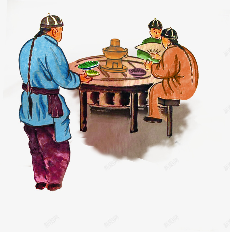 手绘北京火锅文化png免抠素材_新图网 https://ixintu.com 北京 北京插画 文化 火锅