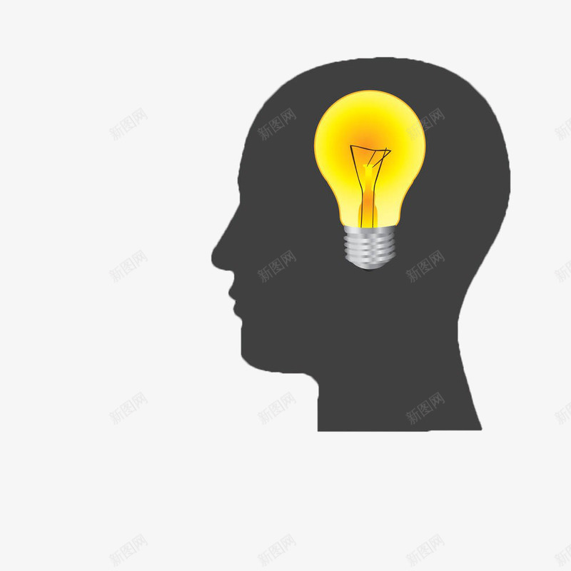 大脑里的黄色荧光灯png免抠素材_新图网 https://ixintu.com 光效 创意 大脑 思维 荧光灯 霓红灯 黄色
