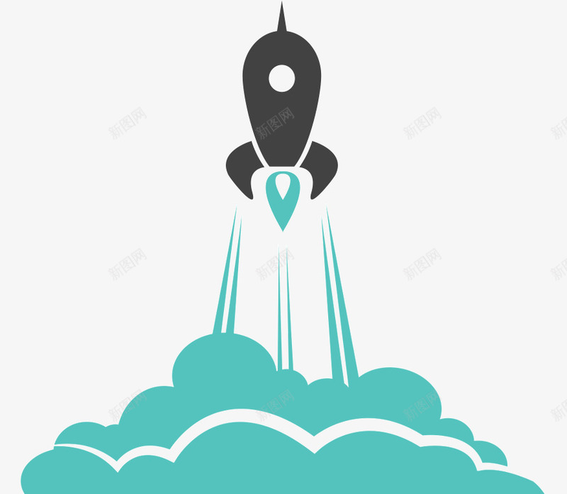 卡通发射的火箭png免抠素材_新图网 https://ixintu.com PNG 卡通 火箭 蓝色