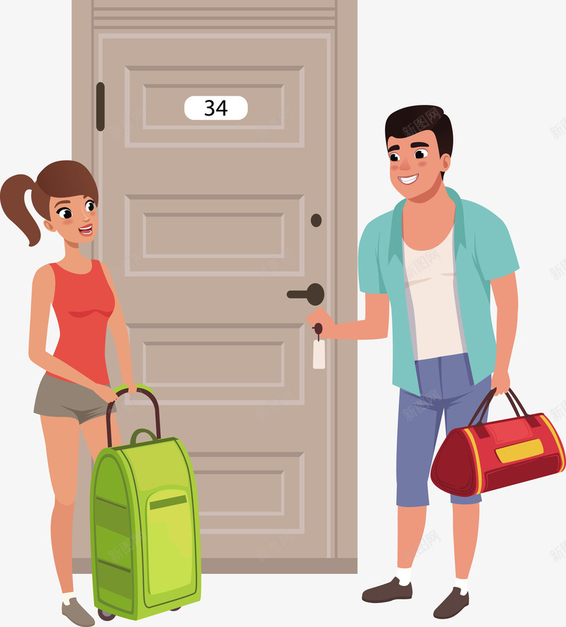 情侣开酒店房门矢量图eps免抠素材_新图网 https://ixintu.com 房门 房门PNG 矢量房门 酒店 酒店房门 矢量图
