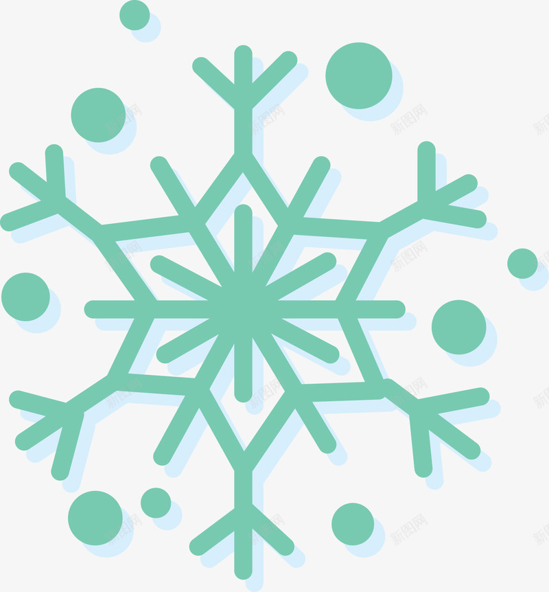 绿色冬季雪花png免抠素材_新图网 https://ixintu.com winter 冬天 冬季 寒冬 绿色雪花 雪花片 飘雪
