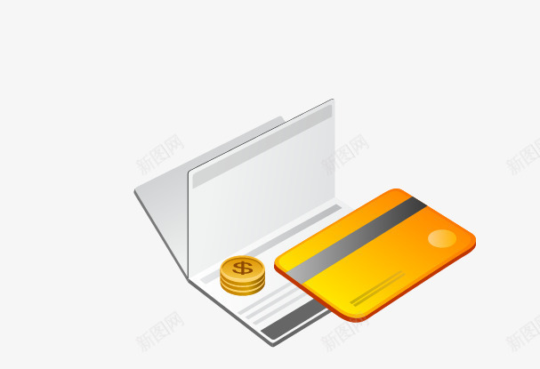 商业金融元素矢量图ai免抠素材_新图网 https://ixintu.com 信用卡 卡通 存折 矢量图 背面银行卡 金币 金融 金融元素 银行卡