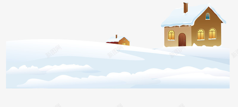 雪中的房屋png免抠素材_新图网 https://ixintu.com 冬天 卡通 商务 壁纸 封面 彩色手绘 房屋 插图 雪