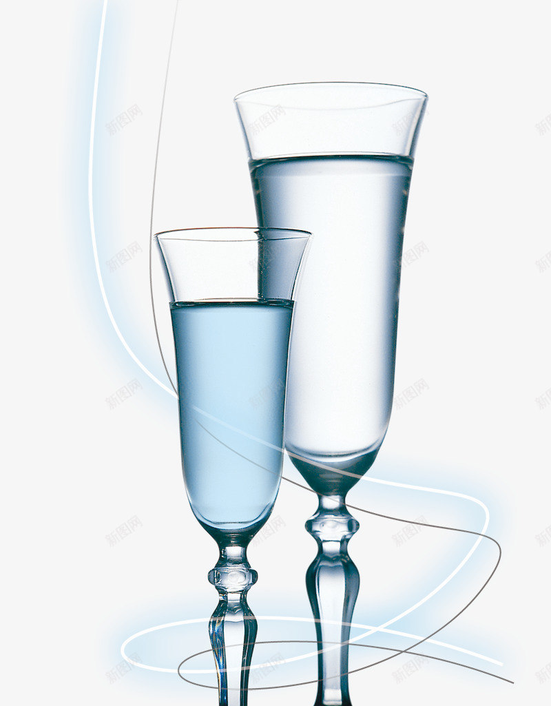 品质高脚杯psd免抠素材_新图网 https://ixintu.com 格调 玻璃杯 蓝色 鸡尾酒