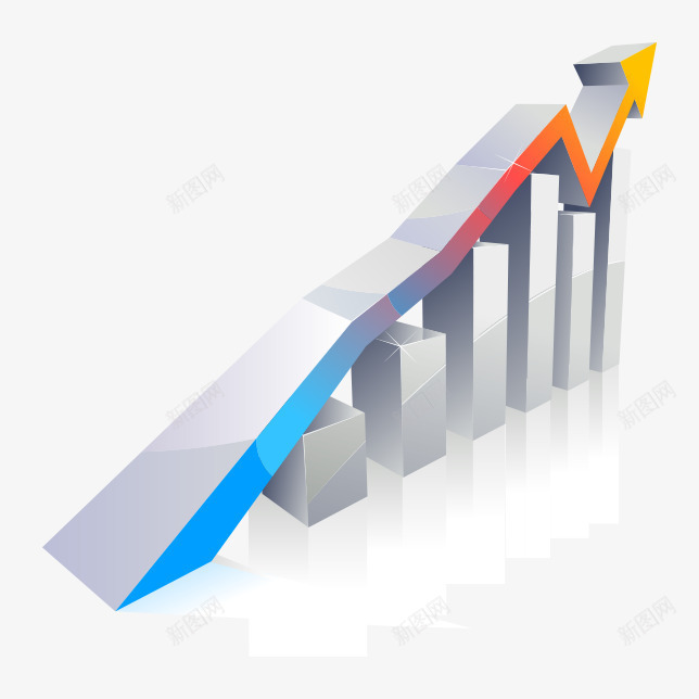 数据折线图走向稳步上升png免抠素材_新图网 https://ixintu.com 折线图 折线图符号 数据 走向