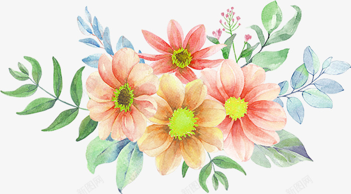夏日女装海报手绘花朵png免抠素材_新图网 https://ixintu.com 夏日 女装 海报 花朵