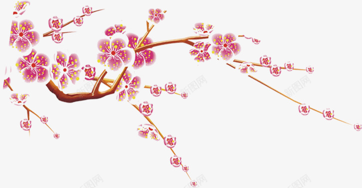 梅花宠物年货节主图png免抠素材_新图网 https://ixintu.com 宠物 年货 梅花